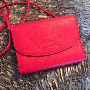 Coach Pebbled Leather Phone Crossbody Bag